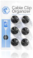 Cable Clips - Cord Organizer - Cable Management - Wire Holder System - 6 Pack Adhesive Cord Hooks - Home, Office, Cubicle, Car, Nightstand, Desk Accessories - Gift Ideas Men, Women, Dad, Mom, Him, Her