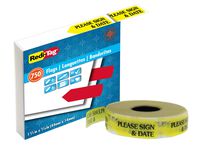 Redi-Tag Please Sign and Date Economy Roll Printed Arrow Dispenser Flags, 750 Flags per Dispenser, 2 x 9/16 Inches, Yellow, 1-Pack (75032)
