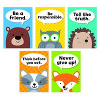 Creative Teaching Press Woodland Friends Character Traits Inspire U 5-Poster Pack, CTP 8697