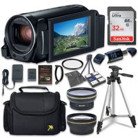 Canon VIXIA HF R80 Camcorder with Sandisk 32 GB SD Memory Card + 2.2X Telephoto Lens + 0.42x Wideangle Lens + Extra Accessory Bundle