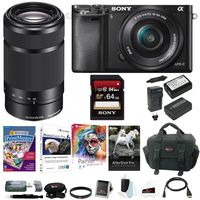 Sony Alpha a6000 Mirrorless Camera w/ 16-50mm & E55-210mm Premium Bundle
