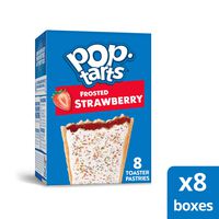 Kellogg's Pop-Tarts Frosted Strawberry Toaster Pastries - Fun Breakfast for Kids, Pack of 8 (8 Count, 64 tarts)