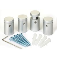 TOPNIKE Side Clamp Standoffs 3/4" x 1" Satin Aluminum, Edge Grip Standoffs for Glass, Burglarproof Sign Standoff, Standoffs Hardware, for Acrylic, Glass, PVC, Glass Panel, Pack of 4