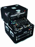 Odyssey CS4804 Carpeted Slide Style Combo Case With An 8u Slanted Rack And A 4u Top And 4u Bottom Vertical Rack