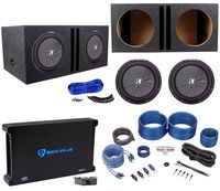 2 Kicker 43CWR122 COMPR12 2000W 12" Subwoofers+Vented Box+Mono Amplifier+Amp Kit