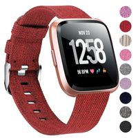 Welltin Bands Compatible with Fitbit Versa/Fitbit Versa 2/Fitbit Versa Lite for Women Men, Breathable Woven Fabric Strap, Quick Release, Adjustable Replacement Wristband for Fitbit Versa Smart Watch