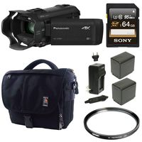Panasonic HC-VX981K 4K Ultra HD Camcorder w/Wasabi 2 Batteries & Charger Bundle