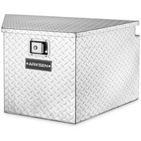 ARKSEN 33" Diamond Plate Aluminum Trailer Tongue Box Pickup Truck Tool Box Storage Organizer With Lock Key, Silver