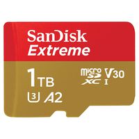 SanDisk 1TB Extreme MicroSDXC UHS-I Memory Card with Adapter - A2, U3, V30, 4K UHD, Micro SD - SDSQXA1-1T00-GN6MA