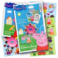 Peppa Pig On the Go Coloring Pouch Activity Set With Stickers, Coloring Pages, and Coloring Wheel