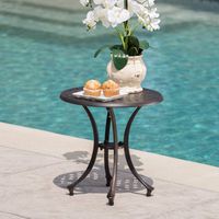 Christopher Knight Home 301752 Louis Outdoor 19" Bronze Finished Cast Aluminum Side Table