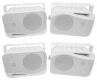 (4) Rockville HP4S 4" Outdoor/Indoor Home Theater Patio Speakers+Swivel Brackets