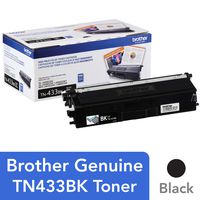 Brother Genuine TN433BK High Yield Toner-Retail Packaging , Black