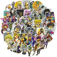 Cool Anime Water Bottle Stickers, Girl Teen Kids Laptop Travel Case Computer Wall Skateboard Motorcycle Phone Bicycle Luggage Guitar Bike Stickers Decal (JoJo's Bizarre Adventure)