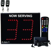 Alzatex 2-Digit Take-a-Number Wireless Display 2 KeyFob with 1Remote