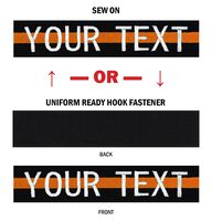 Northern Safari Custom Uniform Name Tape 24 Hr Ship Black-Orange Line 6 Inch 2-LINE Text Sew on