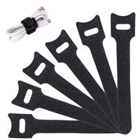 Reusable Cable Ties Management Straps -(20 Piece) 6 Inch Strong &Microfiber fastening cloth, Adjustable Fastener Cable Strap Hook and Loop Cord Ties, Black.