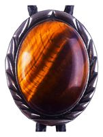 Moranse Bolo Tie with Natural Tiger Eye Stone Celtic Style Genuine and Cowhide Rope (Tiger eyes 2 style)