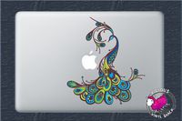 Fancy Peacock Back 8 Inch Color Vinyl Decal