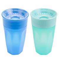 Dr. Brown's Cheers 360 Spoutless Training Cup, 9m+, 10 Ounce, Blue/Aqua, 2 Count