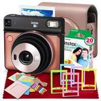 Fujifilm instax (Blush Gold) Square SQ6 Instant Film Camera + Film + Deluxe Accessory Bundle