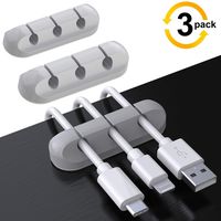 3-Pack Cable Holder Clips, Desktop Cable Organizer Cord Wire Management for USB Charging Cable/Power Cord/Mouse Cable PC Office Home