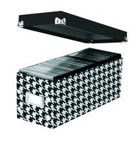 Snap-N-Store CD Storage Box, 13.25" x 5.125" x 5.125", Holds up to 165 CDs, Houndstooth (SNS03312)