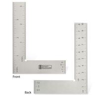StewMac Luthier's Precision Square, Made of Satin Chrome Steel, with Flat Profile for Tight Spaces, for Instrument Work, Tool Set-up, Parts Measuring and More