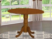 Round Table with 29" Drop Leaves in Saddle Brown