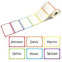 300pcs 6 Colors Plain Name tag Labels with Perforated Line for School Office Home (3.5"x2.2" Each)