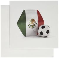 3dRose Greeting Cards, 6 x 6 Inches, Pack of 6, Mexico Soccer Ball (gc_181910_1)