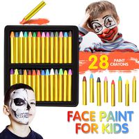 Face Paint, Panvox 28 Colors Crayons Body Face Painting Kits for Kids with No Toxic for Halloween