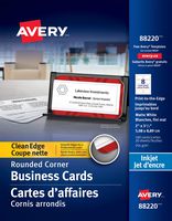 Avery Two-Side Printable Clean Edge Rounded Corner Business Cards for Inkjet Printers, White, Pack of 160 (88220)