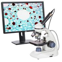 AmScope M170C-E 40X-1000X Dual LED Solid-Metal Portable Compound Microscope with Camera