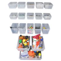 Proslat 03250 Probin Storage Bin Kit Designed for PVC Slatwall, 18-Piece