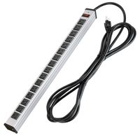 Bestten 16 Outlet Heavy Duty Metal Power Strip with 15-Foot Cord, ETL Certified, Silver
