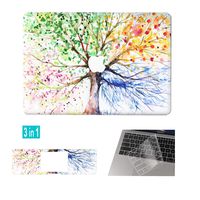 DowBier Hard Shell Case & Keyboard Cover & Sticker Bundle Compatible with Apple MacBook (Pro 13 Inch Retina A1425/A1502, Wondering Tree)