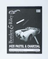 Borden & Riley #420 Charcoal and Pastel Pad, 9 x 12 Inches, 80 lb, 25 Portrait-Black Sheets, 1 Pad Each (420P091225)