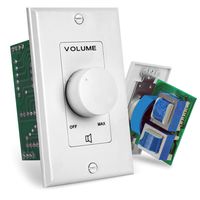 Wall Mount Volume Control Knob - Flush In-Wall Plate Rotary Style Adjustment 20 - 20kHz Frequency Response Companion for Hi-Fi Four-Pair Speaker Selector w/ Audio & Video Compatibility - Pyle PVC1