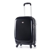 22" Spinner Carry-On Luggage Hard Lightweight Hard Case Four Wheels 360 Degrees Black Laptop and Tablet Compartment
