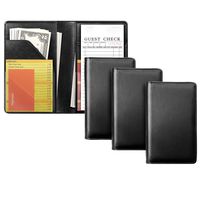 Mymazn 3 Pack Black Server Books for Waitress Book Server Wallet for Waiter Book Serving Book Server Booklet Guest Check Holder Restaurant Waitstaff Organizer for Apron