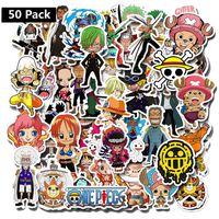 One Piece Cartoon Laptop Stickers - 50 Pcs Anime Vinyl Decals Water Bottle Phone Case Notebook Guitar Skateboard Travel Kid Adults Waterproof Unique