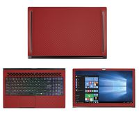 Decalrus - Protective Decal for MSI GS63VR Stealth Pro (15.6" Screen) Laptop RED Carbon Fiber Skin case Cover wrap CFmsiGS63vrRed