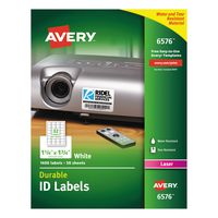 Avery Durable White Cover up ID Labels for Laser Printers, 1.25" x 1.75",  Pack of 1600 (6576)