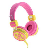 Moki ACCHPKSPY Kid Safe Volume Limited Headphones, Pink/Yellow