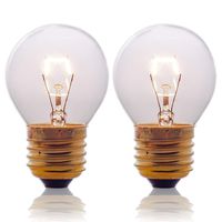 Oven Light Bulbs - 40 Watt Appliance Replacement Bulbs for Oven, Stove, Refrigerator, Microwave. Incandescent - High Temp G45 E26/E27 Socket. Medium Brass Lead-Free Base - 400 Lumens - Clear. 2 Pack
