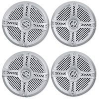 (4) Rockville RMSTS65S 6.5" 1600w Waterproof Marine Boat Speakers 2-Way Silver