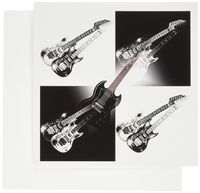 3dRose Black Gibson Superimposed Over Black n White Guitars - Greeting Cards, 6 x 6 inches, set of 6 (gc_109694_1)