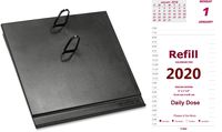 2020 Daily Calendar Set, Includes Daily Refill and Base (Black Plastic Calendar Holder with Metal Clips), Daily Does Replacement for E717-50 and E17-00