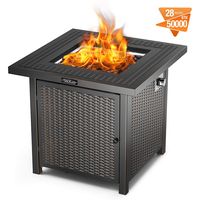 TACKLIFE Gas Fire Pit Table, 28 inch 50,000 BTU Steel Surface Outdoor Propane Fire Table with Durable Cover, CSA Certification Approval